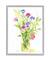 Stupell Industries Bouquet of Wildflowers Soft Green Purple Blue Watercolor in Gray Frame Wall Art